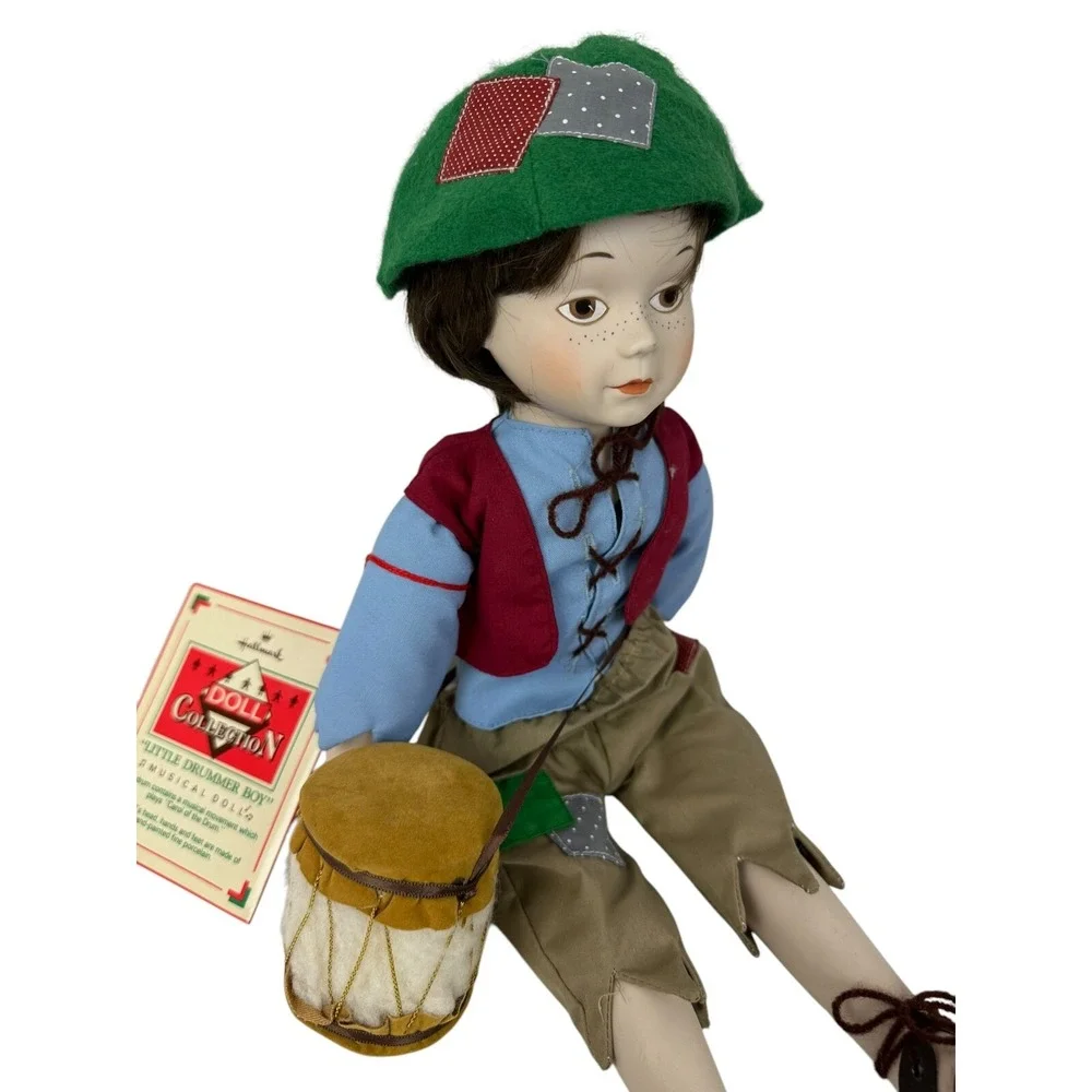 Hallmark Little Drummer Boy Porcelain Musical Doll 16